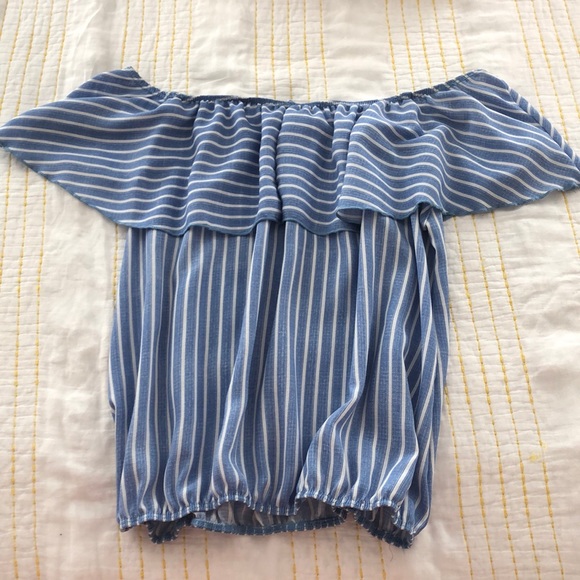 Striped Off-The-Shoulder Top - Picture 1 of 1